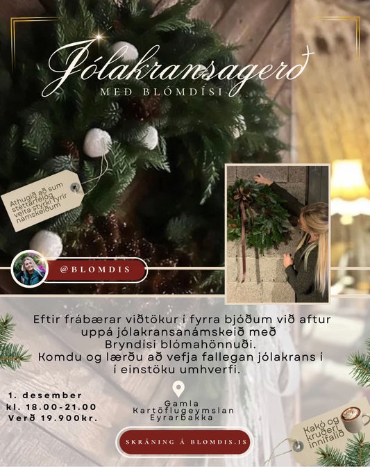 Jólakransanámskeið 1. desember 2026
